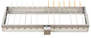 Cozyel Elektrischer Spiessdreher | Edelstahl Drehspiess Aufsatz mit 14 Spießen und Motor | größenverstellbar (B) 70 x (T) 16-30 cm | Schaschlikgrill mit Netzstecker und USB | Mangal Schaschlik