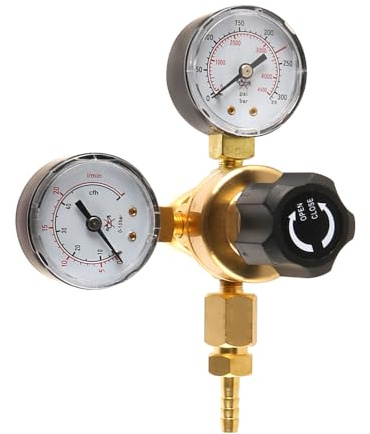 Laroal Mini Druckminderer Gasdruckregler bis 200bar aus Messing für Argon Co2 Mix 18 Mischgas Schutzgas für Wig