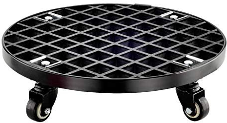 Plant Caddy Supporto per Piante in Vaso, Carrello per fioriera Rotondo con Vassoio Girevole a 360°, Carrello per Piante in Metallo con Ruote per interni/nero/36 cm Nero-4