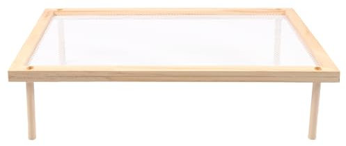 Estante de secado de pasta apilable, red de secado plana de malla de madera, secador de hierbas transpirable apilable, práctico, ahorra espacio, multifuncional secadora de pasta para la cocina (una