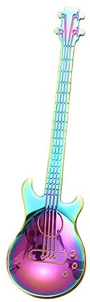 Warmhm Gitarrenform Kaffeelöffel Aus Edelstahl Kaffeerührlöffel Küchenzubehör Für Tee Kaffee Cappuccino Espresso Dessert Milch Zucker Sahne Spülmaschinengeeignet Für Zuhause Restaurant Bi