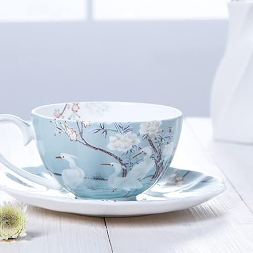 Ensemble de tasses à café de luxe – Tasses à thé et soucoupe créatives en céramique – Beau design pour les amateurs de café et de thé pour toutes les occasions