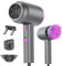 Seche Cheveux Ionique Professionnel,Sèche Cheveux Avec Diffuseur Buse de Coiffage et Support Mural,Bouton chaud/froid, 3 Niveaux de Chaleur, 2 Vitesses, 1800W Sèche-cheveux Voyage Petit (Gris Rose)
