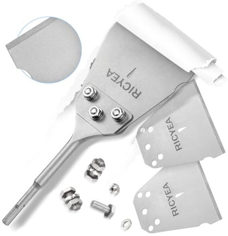 Ricyea Scalpello SDS Plus, 275 x 102 mm, raschietto per pavimenti con 2 lame di ricambio per la rimozione di colla per piastrelle, moquette, colla per pavimenti, piastrelle in PVC, colla per pavimenti