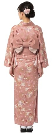 Japansk traditionell kimono obi bälte för kvinnor med förknuten rosett för Yukata rock färgblock skärp midjeband midjebälte bälte, Färg 04-rosa, one size