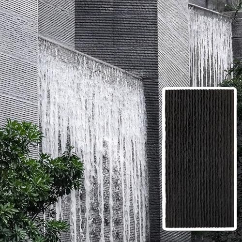 Panneau Mural Pu Imperméable à L'eau Panneau Mural Decoratif Intérieur Extérieur, Salle de Jeux en Fausse Pierre Panneaux Muraux en Carreaux Texture Cannelée, Lambris 3d pour L'aménagement Paysager(Ba