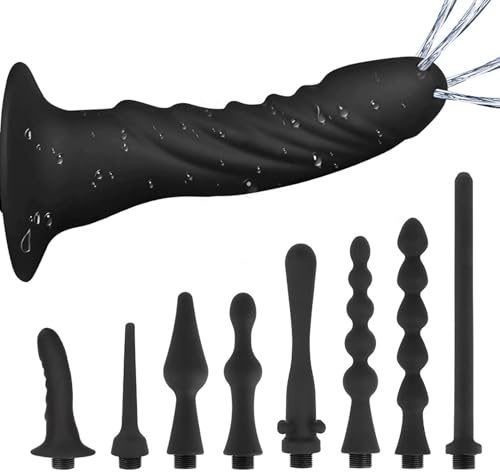 HXLXW Analdusche Silikon Intimdusche Für Männer Und Frauen, Klistier Für Analverkehr Mit Weichem Aufsatz Zur Hygienischen Analspülung Und Darmreinigung, Vaginaldusche Reinigungsgerät（A）