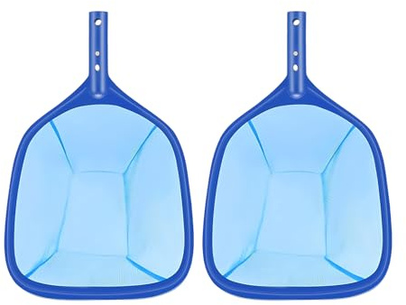 Zasvec Pool Kescher Set 2 Stück Pool Skimmer Netz Poolkescher Poolreinigungsnetz Poolreinigung Fein Pool Reinigungsset Poolkeshcer Netz Teich Zubehör für Pools, Teiche, Blau, 43 * 27CM