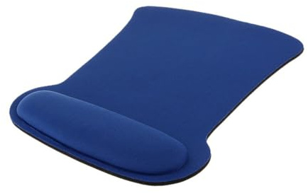 Uonlytech Tapis De Souris Support De Repose-Poignet Confortable Bleu en Caoutchouc Antidérapant Ergonomique pour Bureau Et Jeu, Usage Bilatéral