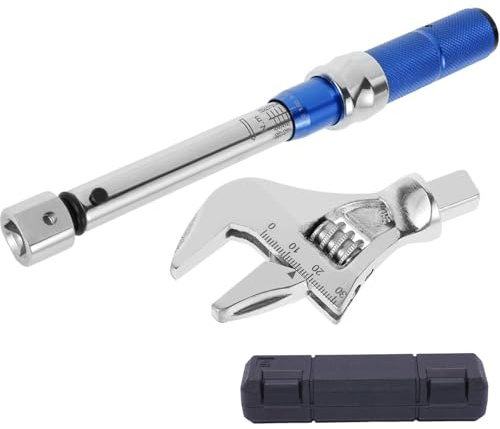 Adjustable Torque Wrench, 30mm Steel Open End Spanner, 5-25Nm Interchangeable Head for Plumbing, Auto Repair & Home Maintenance