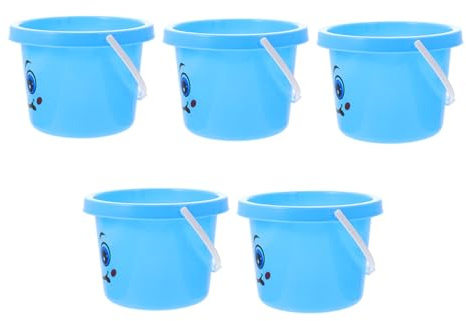 MOLUCKFU Cubos de Arena de Playa para Niños 5 Unidades Plástico PP Seguro Colores Llamativos Asa Fácil de Transportar Juguetes Educativos para Actividades al Aire Libre