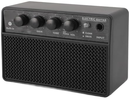 YDuupxe Gitarrenlautsprecher, Bassverstärker, Tragbarer, Wiederaufladbarer 10-W-Subwoofer, Schwarz, mit Lithium-Batterie für Auftritte Im Freien, Einfache Konnektivität