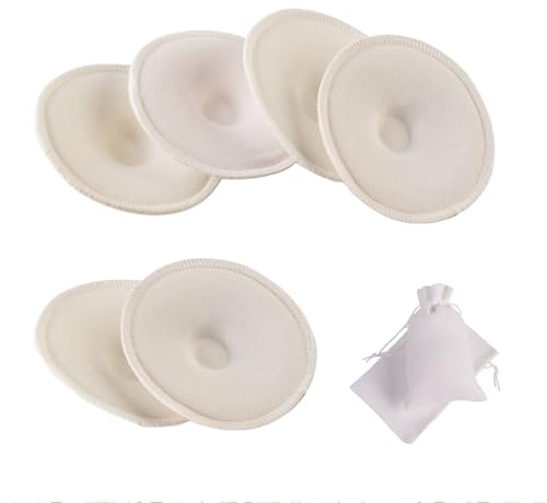 THXFUNAREA 6 Stück Stilleinlagen Waschbar,Inklusive Jutebeutel zur Hygienischen Aufbewahrung, Saugfähig Nursing Pads,Atmungsaktiv,Auslaufsicher,Schonende Und Schnelle Wasseraufnahme