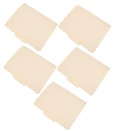 LOLIPPYY Chemises à Documents Manille 210g Beige 5 Pièces – Dossier pour Documents Professionnels, Rangement et Classement de Fichiers Scolaires et Commerciaux, Ensemble de