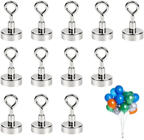 12 Pièces Poids pour Ballons Support pour Ballons Poids pour Ballon – Poid Ballon Hélium, Magnétique Ballon Hélium Argenté pour Fixer les Ballon – Idéal Anniversaire, Mariage, Noël, Fête