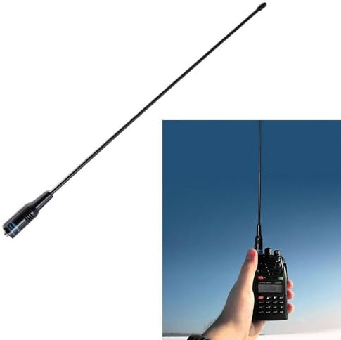 EasyByMall NAGOYA NA-771 - Antena látigo para SMA hembra, ganancia de 2.15 dBi, 10 W, doble banda 144/430 MHz, compatible con Kenwood Baofeng UV-82 BF-888S Walkie Talkie