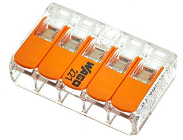 Wago leva morsetto di collegamento 5 X 0,2 – 4 mm², confezione da 10 pezzi, blv221415