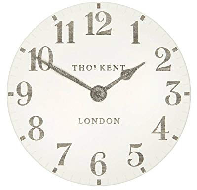 Thomas Kent Arabic Design Limestone White Wall Clock - 12 London
