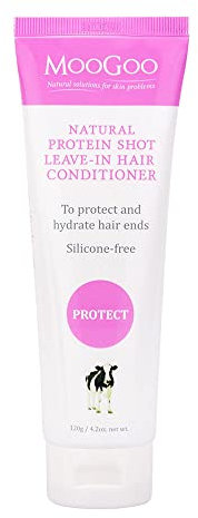 MooGoo Protein Shot Leave-In Conditioner - Hydrates & Protects Hair Ends, Silicone-Free, Natural Formula, Non-Irritating, Moisturising Hair Treatment, Detangler for Dry, Frizzy Hair, 120g / 4.2oz.