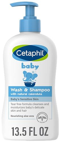 Cetaphil Baby Wash & schampo med ekologisk kalendula, tårfri, paraben, färg- och mineraloljefri, 13,5 fl. Oz