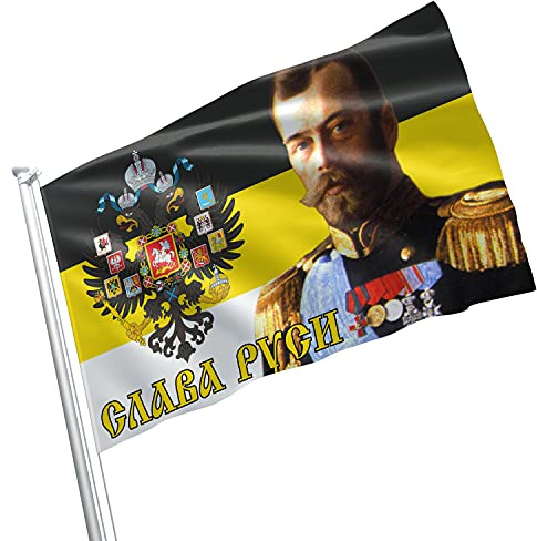Russische Kaiserliche Romanov-Flagge, 90 x 150 cm, doppelt genähte Nähte, lebendige Farben für stolze Darstellung der russischen Geschichte und Kultur