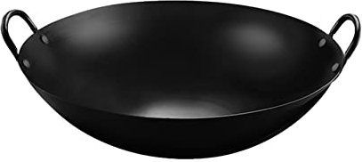 YYUINU Wok Wok en fonte double oreille 45 cm