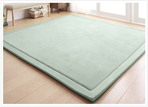 CASTLYE Kinderteppich Korallensamtteppich Teppiche Fürs Kinderzimmer Matten Teppich Anti Rutsch Unterlage Teppich Wohnzimmer, Hellgrün, 180x200cm