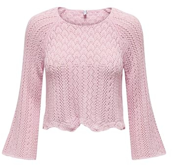 ONLY Damen Onlnola Life 3/4 Pullover KNT Noos, Candy Pink, S