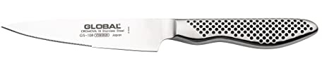 Global Cromova Universalmesser, halbrundgezahnt, 12 cm, Edelstahl, Little Essentials Reihe, GS-108/HSE, Silber