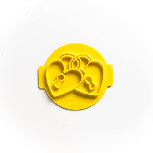 The Cookie Cutter Hub Lock Herzen Prägung / Stempel für Cupcakes Fondant Zuckerguss Ton Kuchen Backen Dekoration