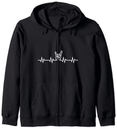 Fourchette à frites ECG Mein Herz schlägt für Heavy Metal Sweat à Capuche