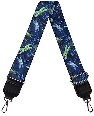 Jeiento Breiter Geldbörsenriemen Blau Grün Libelle Tragegurt Polynesischer Stil Schulter Crossbody Gurt Taschengurt mit Metallhaken