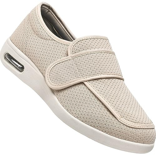 Zapatos Pies Anchos, Zapatillas Mujer Ortopedica Zapatos Juanetes Mujer Zapatos Mujer Ancho Especial Verano Zapato De Salud Cómodo (Color : Beige, Size : 38 EU)