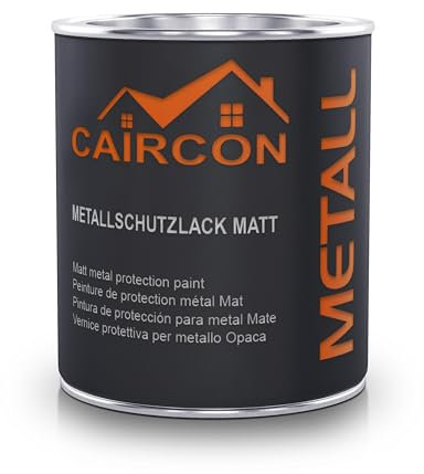 CAIRCON Metallschutzlack MATT 3in1 Metallfarbe Außen Rostschutzfarbe Silbergrau - 750ml