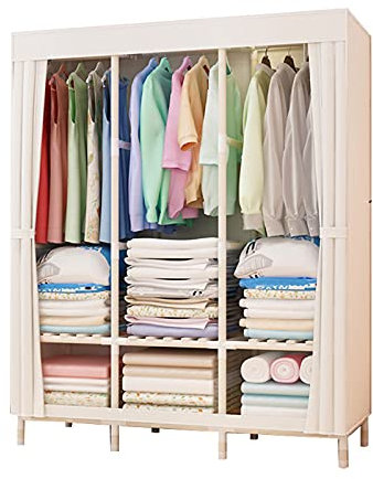 EsEntL Einfacher Stoff-Kleiderschrank, offener Eck-Kleiderschrank, Montage für Zuhause, Kleiderschrank, Aufbewahrung, Trennwand, Aufbewahrungsschrank (Größe: 126 x 170 x 45 cm, Farbe: A)