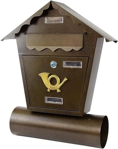 Wand-Briefkästen, Pfosten-Briefkästen, Briefkasten, Außenbriefkasten aus verzinktem Blech | Abschließbare wetterfeste Box