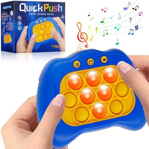 Puzzle Pop-It Spiel,2026 Quick Push Pop-It, Elektronischer Whack Mole Spiel | Dekompressionsdurchbruch-Puzzle-Spielmaschine,Pop-It Pro Light Up Game,Pop It Fidget Spielzeug, Blau