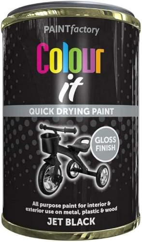 Q&H Jet Black Gloss Paint Tin 300ml - Glossy Finish For Interior And Exterior Use - Premium Quality Household Paint - Quick Drying Formula - Multipurpose Suitable For Metal, Wood, Concrete (2)