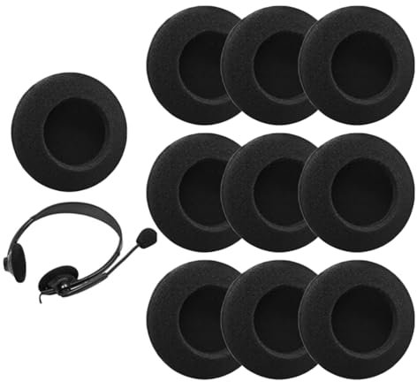 LIANRISES 10 Almohadillas Auriculares 5cm para Teléfono de Oficina