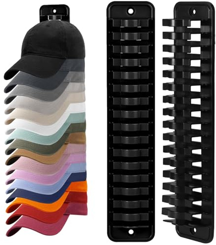 ZDDGNN [1 Stück] Cap Halterung Wand für Bis zu 16 Hüte, Basecap Halter Organizer Mit Starkem Klebstoff Rückseite, Wänden Hinter Türen Display Kappenhalter Basecap Aufbewahrung Hutständer
