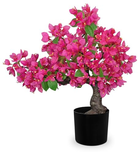 Arborus Kunstblumen Bougainvillea 53 cm Künstliche Blumen im Topf Künstliche Drillingsblume Kunstblumen Rosa Frühling Dekoblumen für Tisch Regal Deko Frühling Deko im Schlafzimmer Esszimmer