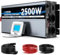 2500W UPS Inversor De Alimentación Ininterrumpida 12V 220V Onda Pura Inverter con Cargador 25A,2 Tomas EU,Control Remoto con Pantalla LCD,para Acuarios,Oficinas