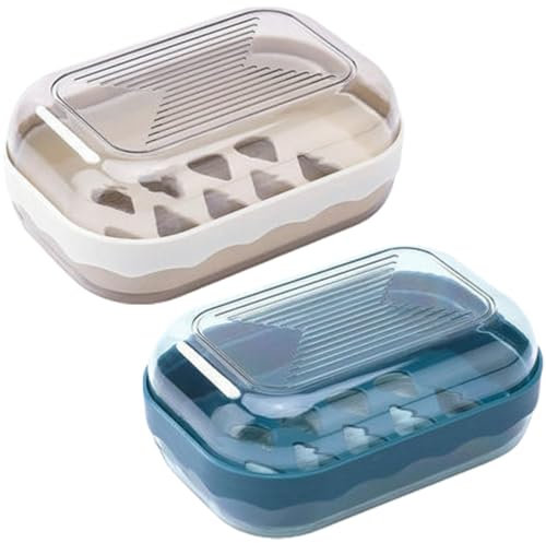 KOLZEMV 2pcs Portasaponetta, porta saponetta, porta sapone, porta saponetta solida da bagno,porta sapone da viaggio,impermeabile e Antigoccia,Scatola per Sapone Sigillata e Portatile,per Casa e Viaggi