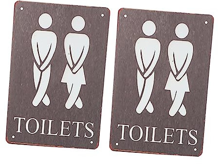 GRIRIW 2stücke Wanddekoration Für Badezimmer Stabile Toilettenschilder Einfach Zu Installierendes Wc-schild Für Plätze Restaurants Und