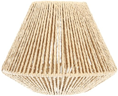 HOMSFOU Abat-Jour Rotin Tressé E27 Abat-Jour Pour Lampe Suspendue Rustique Lampe Paille Couvercle De Tissé Pour Salon Hôtel Restaurant Mariage 7.68X7.68X5.91 Pouces