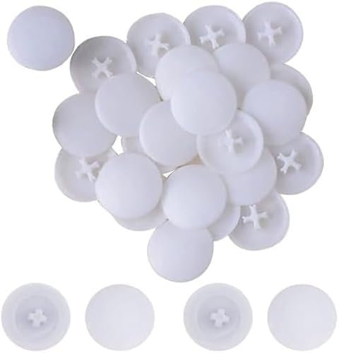 100 Pcs White Screw Cap Covers Assortment Kit, Plastic Self-Tapping Caps Hole Covers for Phillips Screws Head, Cabinet, Decoration Tapping Fasteners, Self-Tapping Screws (11mm)
