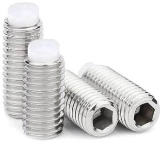 Generisch M2 M2,5 M3 M4 M5 304 Edelstahl Innensechskant Kunststoff Nylon Hund konvexen Endpunkt Spitze Madenschraube Stellschraube(6mm,5pcs M3)
