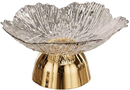 perfk Pedestal Fruit Serving Bowl Footed Fruit Basket Decor Tray Snack Holder for Wedding Living Room Home Kitchen Countertop Party, White