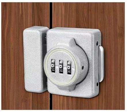 Cabinet Lock, Keyless Combination Door Lock,Zinc Alloy, 3-Digit Password,with Fluorescence Circle,Silver