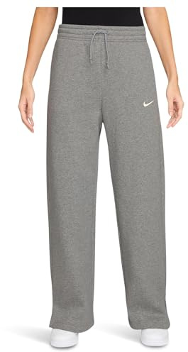 Nike Women's Sportswear Phoenix Fleece High-Waisted Wide-Leg Pants Dark Grey Heather/Sail Small
